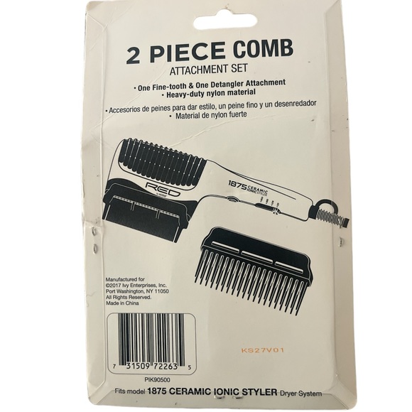 BRAND NEW RED BY KISS DETANGLER PIK 2pc COMB SET - Picture 2 of 2